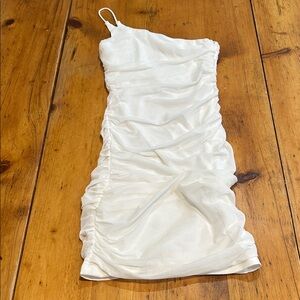 Princess Polly White Ruched Dress size 2 NWT